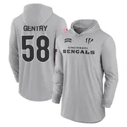 Youth Eric Gentry Cincinnati Bengals Gray 2024 Salute to Service Lightweight Performance Long Sleeve Hooded T-Shirt
