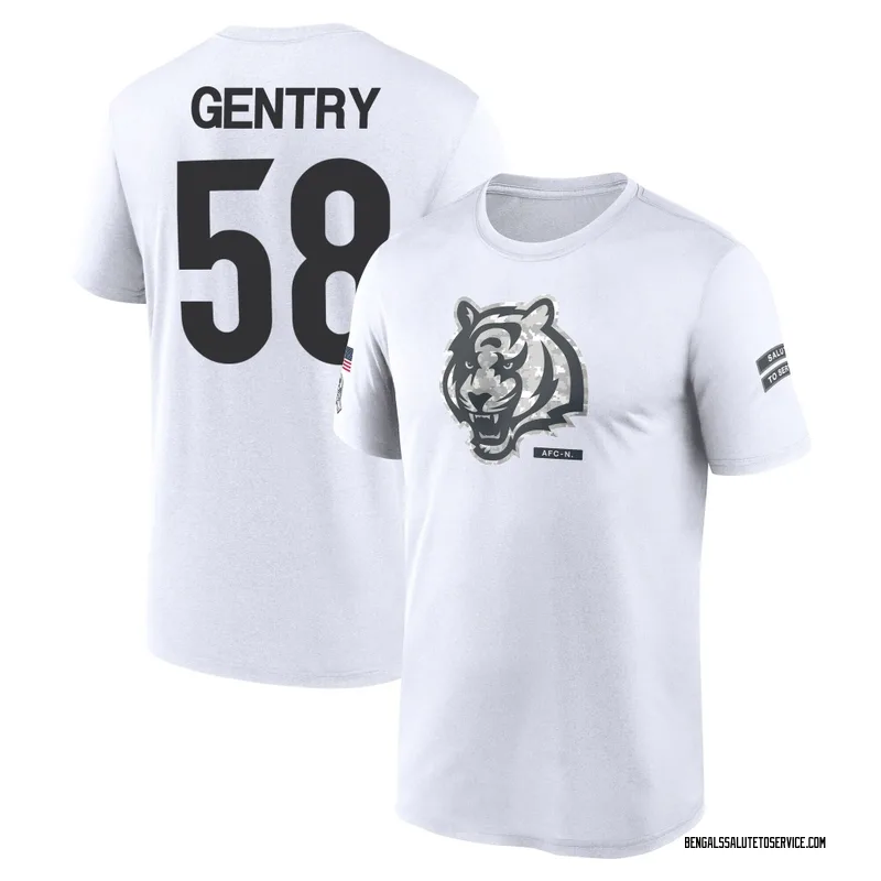 Youth Eric Gentry Cincinnati Bengals Legend White 2024 Salute to Service Performance T-Shirt