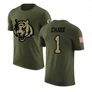 Youth Ja'Marr Chase Cincinnati Bengals Legend Olive Salute to Service T-Shirt
