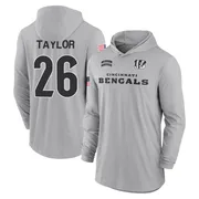 Youth Ja'Sir Taylor Cincinnati Bengals Gray 2024 Salute to Service Lightweight Performance Long Sleeve Hooded T-Shirt