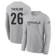 Youth Ja'Sir Taylor Cincinnati Bengals Gray 2024 Salute to Service Long Sleeve T-Shirt