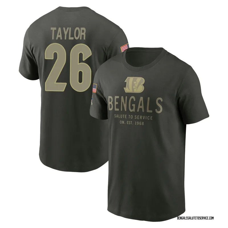 Youth Ja'Sir Taylor Cincinnati Bengals Green Forest/ 2025 Salute to Service Sideline Primary Edge T-Shirt
