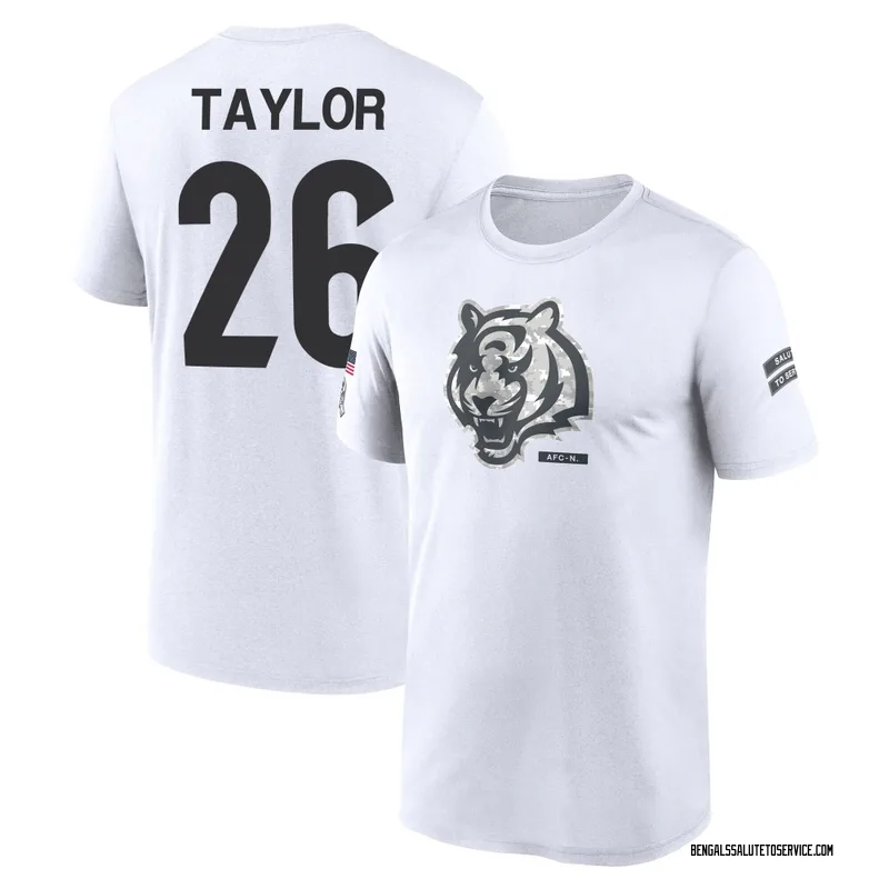Youth Ja'Sir Taylor Cincinnati Bengals Legend White 2024 Salute to Service Performance T-Shirt