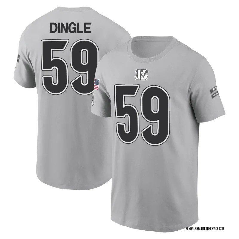 Youth Jack Dingle Cincinnati Bengals Gray 2024 Salute to Service Name & Number T-Shirt