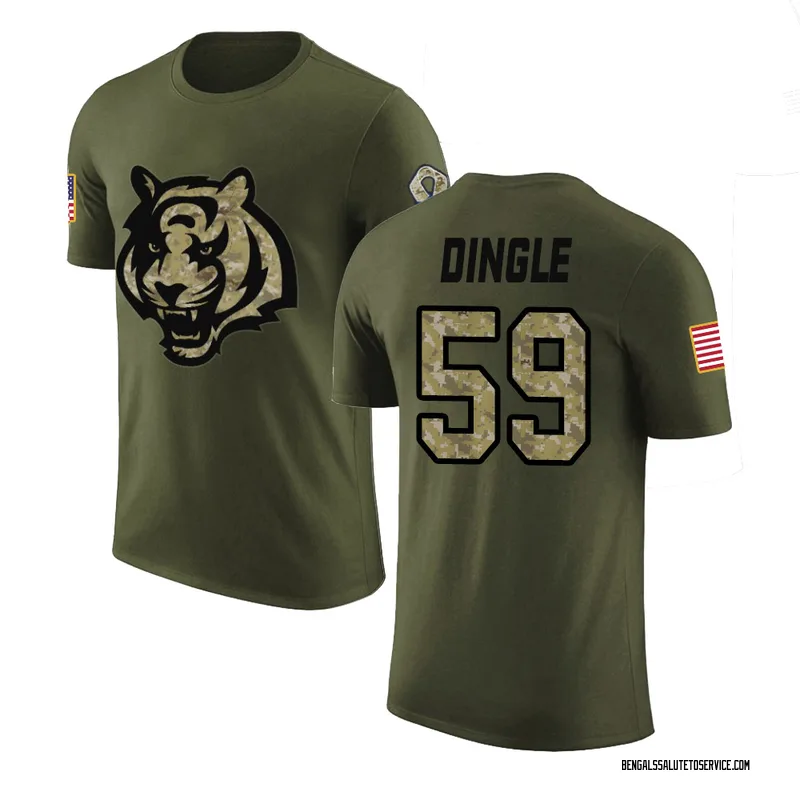 Youth Jack Dingle Cincinnati Bengals Legend Olive Salute to Service T-Shirt