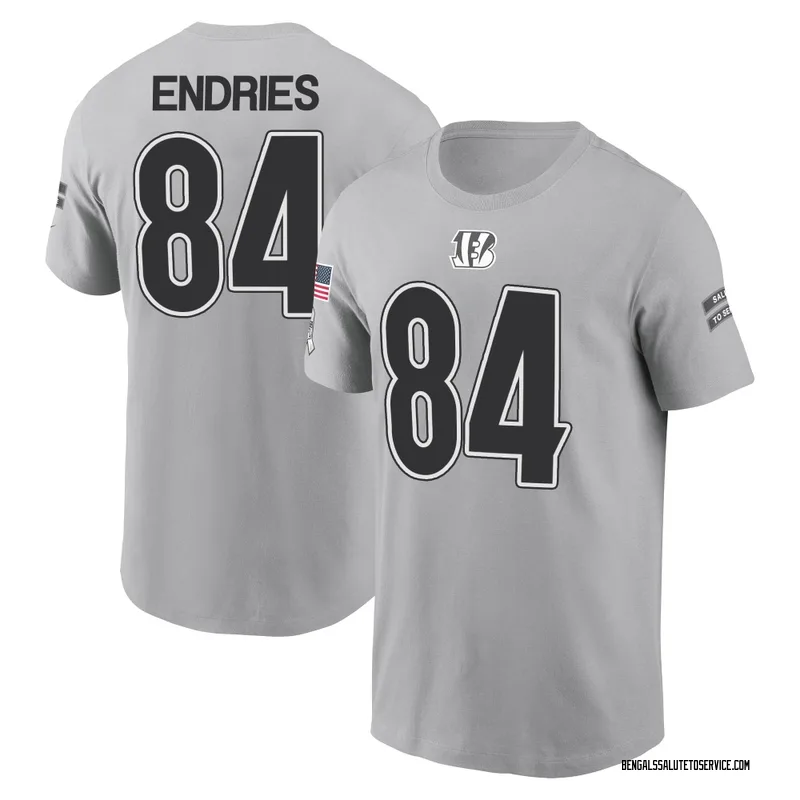 Youth Jack Endries Cincinnati Bengals Gray 2024 Salute to Service Name & Number T-Shirt