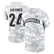 Youth Jamal Haynes Cincinnati Bengals Camo Arctic 2024 Salute to Service Performance T-Shirt