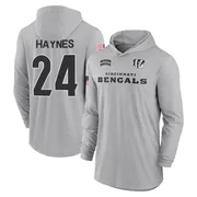 Youth Jamal Haynes Cincinnati Bengals Gray 2024 Salute to Service Lightweight Performance Long Sleeve Hooded T-Shirt