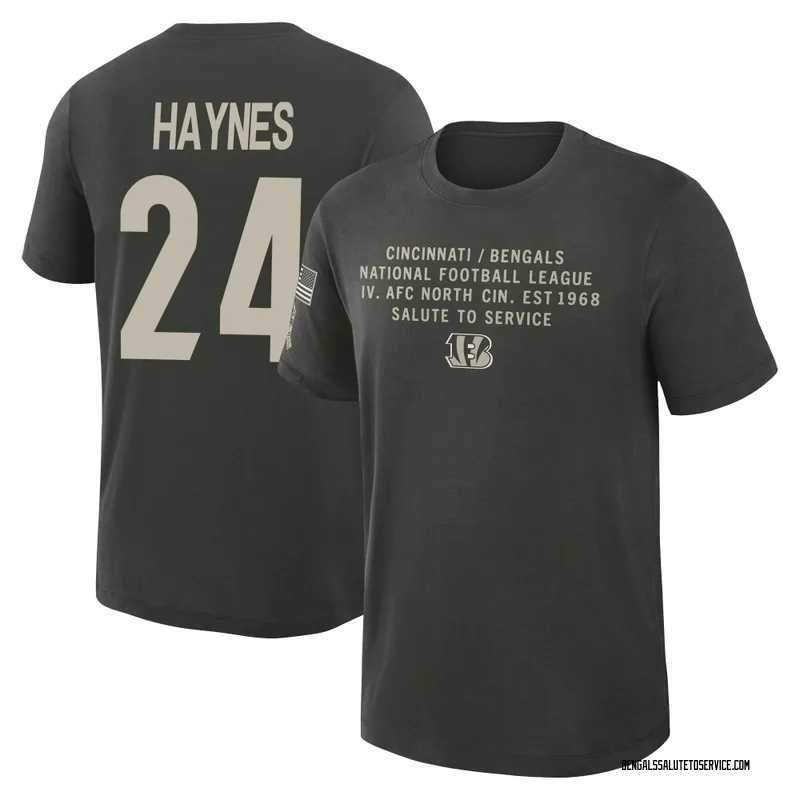 Youth Jamal Haynes Cincinnati Bengals Green Dark/ 2025 Salute to Service Sideline Slub T-Shirt