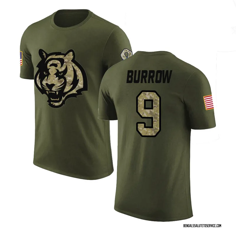 Youth Joe Burrow Cincinnati Bengals Legend Olive Salute to Service T-Shirt