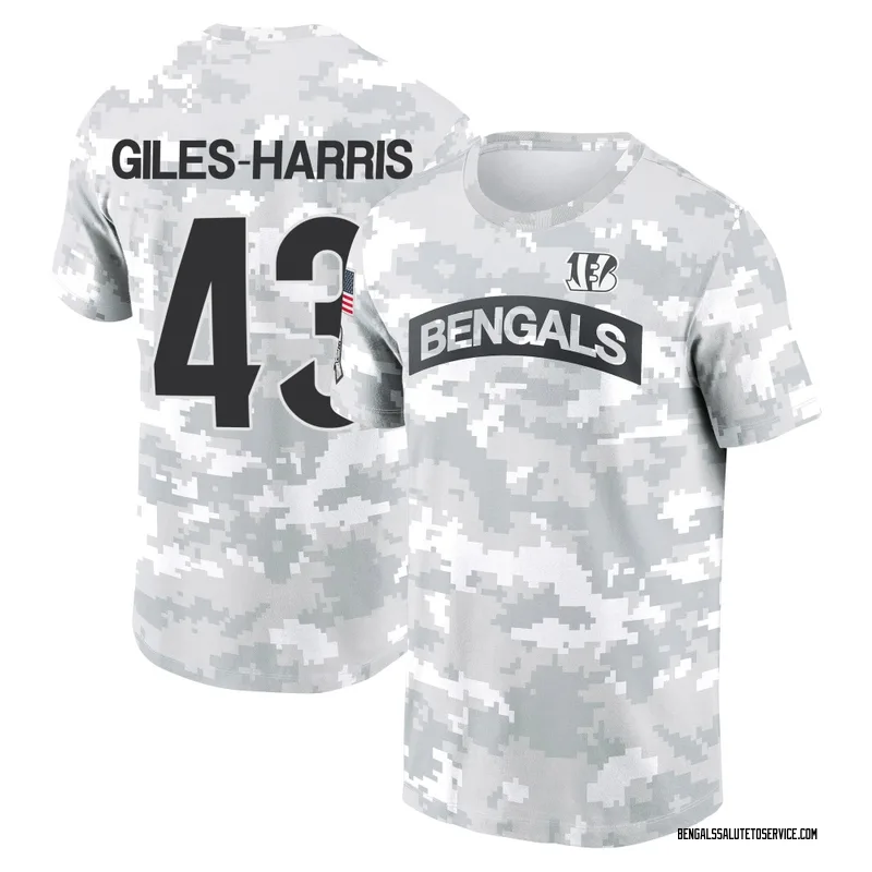 Youth Joe Giles-Harris Cincinnati Bengals Camo Arctic 2024 Salute to Service Performance T-Shirt