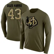 Youth Joe Giles-Harris Cincinnati Bengals Legend Olive Salute to Service Sideline Long Sleeve T-Shirt