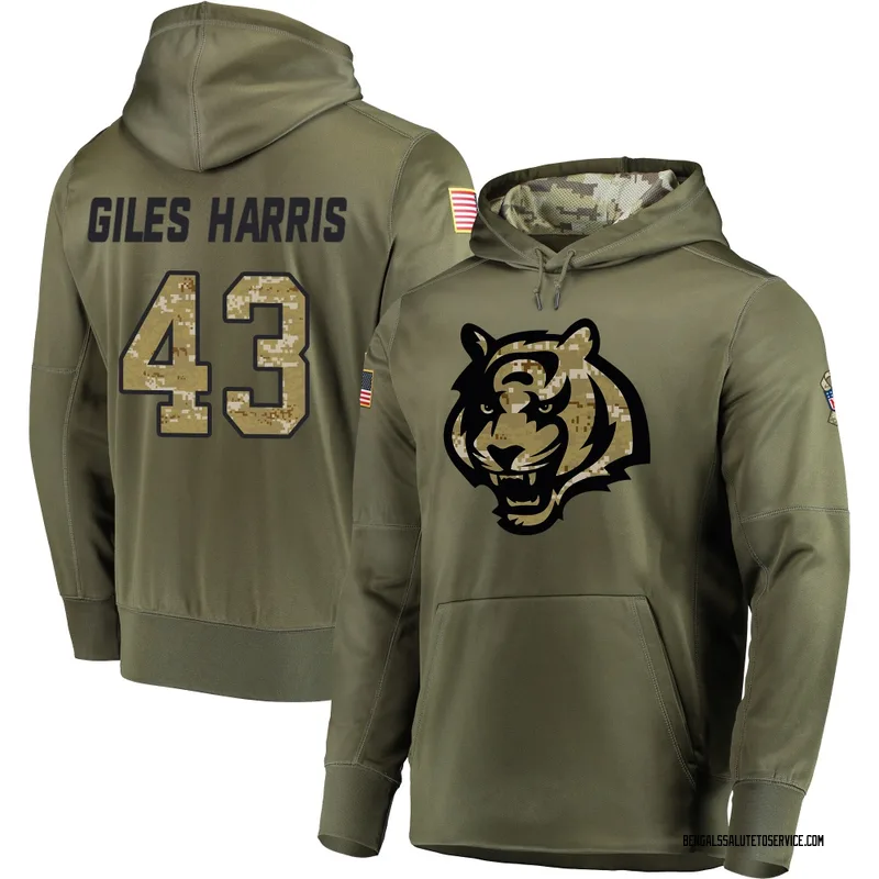 Youth Joe Giles-Harris Cincinnati Bengals Olive Salute to Service Pullover Hoodie