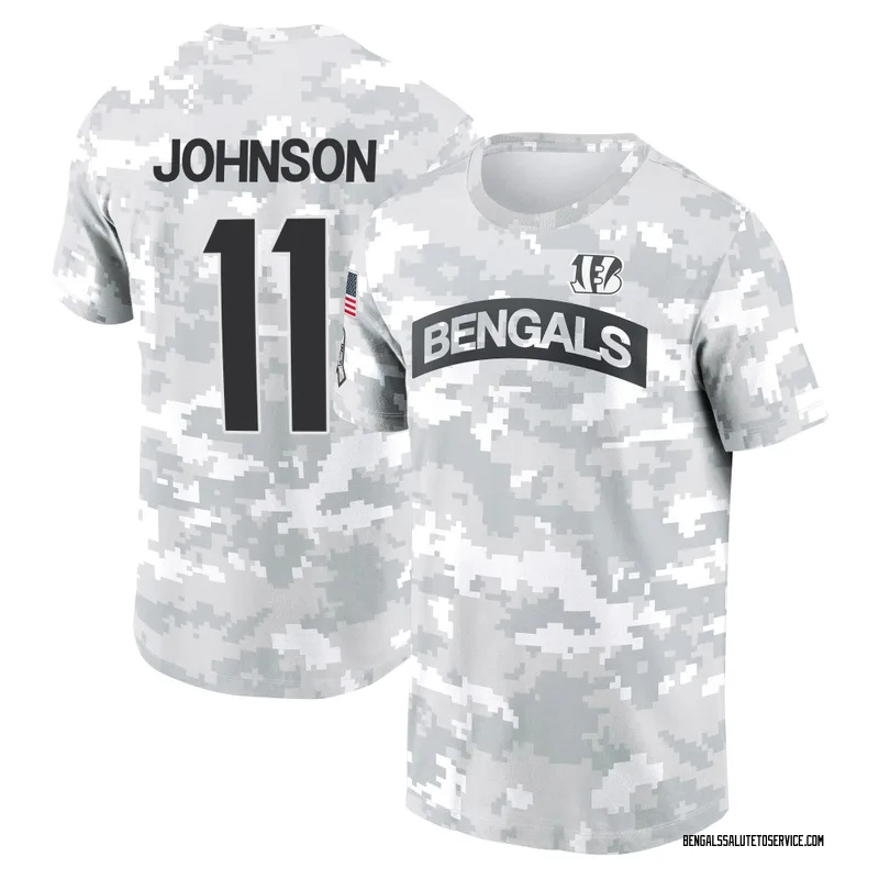 Youth Josh Johnson Cincinnati Bengals Camo Arctic 2024 Salute to Service Performance T-Shirt