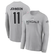 Youth Josh Johnson Cincinnati Bengals Gray 2024 Salute to Service Long Sleeve T-Shirt