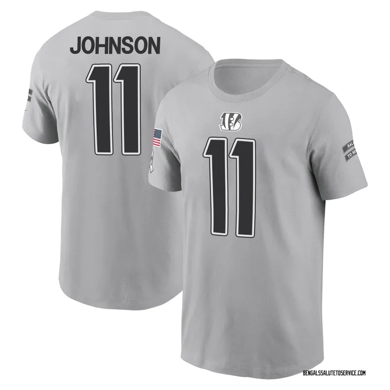 Youth Josh Johnson Cincinnati Bengals Gray 2024 Salute to Service Name & Number T-Shirt