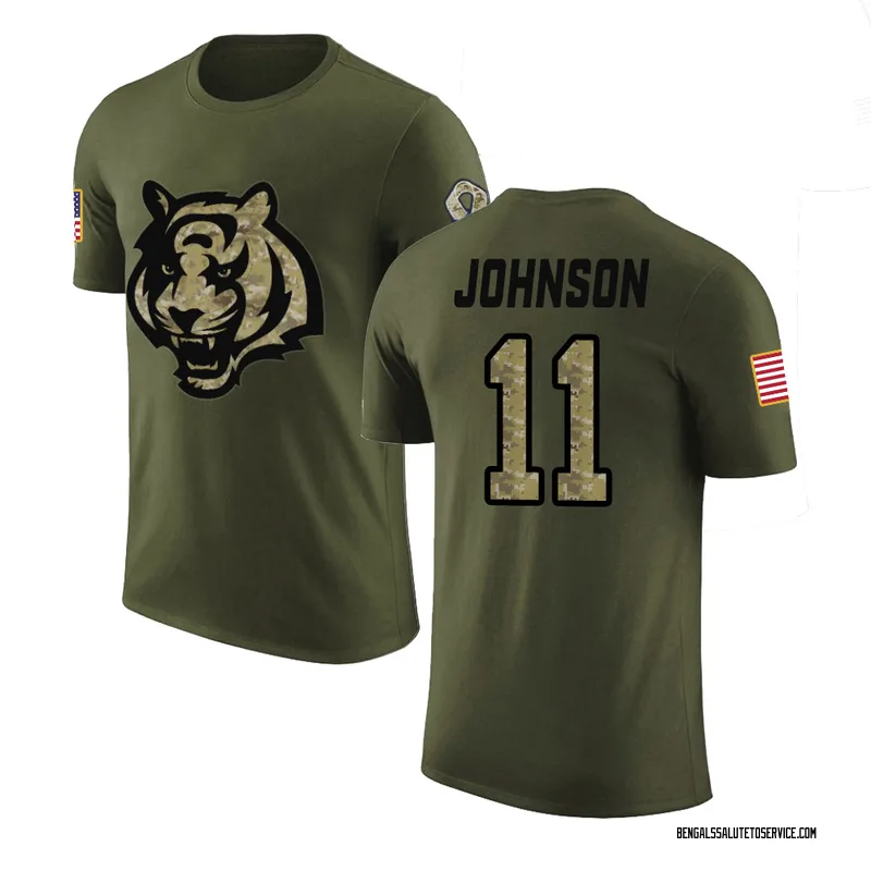 Youth Josh Johnson Cincinnati Bengals Legend Olive Salute to Service T-Shirt