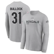 Youth Kentrel Bullock Cincinnati Bengals Gray 2024 Salute to Service Long Sleeve T-Shirt