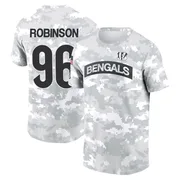 Youth Landon Robinson Cincinnati Bengals Camo Arctic 2024 Salute to Service Performance T-Shirt