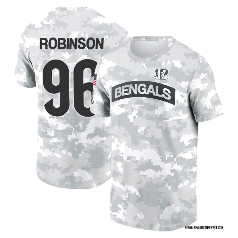 Youth Landon Robinson Cincinnati Bengals Camo Arctic 2024 Salute to Service Performance T-Shirt