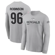 Youth Landon Robinson Cincinnati Bengals Gray 2024 Salute to Service Long Sleeve T-Shirt