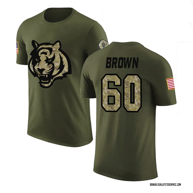 Youth Liam Brown Cincinnati Bengals Legend Olive Salute to Service T-Shirt