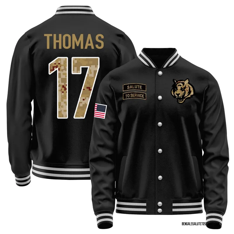 Youth Noah Thomas Cincinnati Bengals Black Salute to Service Sideline Performance Jacket