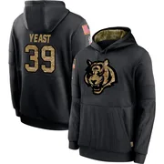 Youth Russ Yeast Cincinnati Bengals Black 2020 Salute to Service Sideline Performance Pullover Hoodie