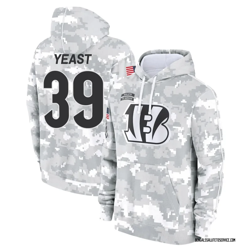 Youth Russ Yeast Cincinnati Bengals Camo Arctic 2024 Salute to Service Club Fleece Pullover Hoodie