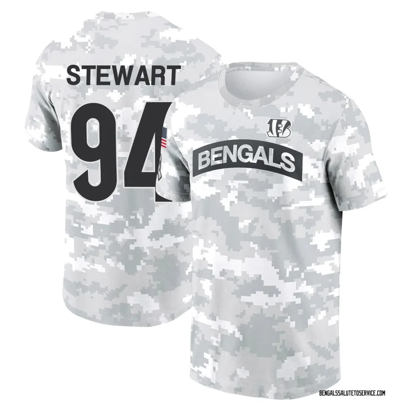 Youth Shemar Stewart Cincinnati Bengals Camo Arctic 2024 Salute to Service Performance T-Shirt