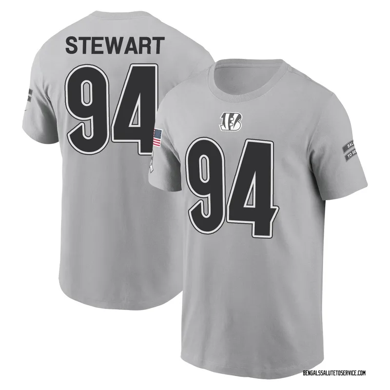 Youth Shemar Stewart Cincinnati Bengals Gray 2024 Salute to Service Name & Number T-Shirt
