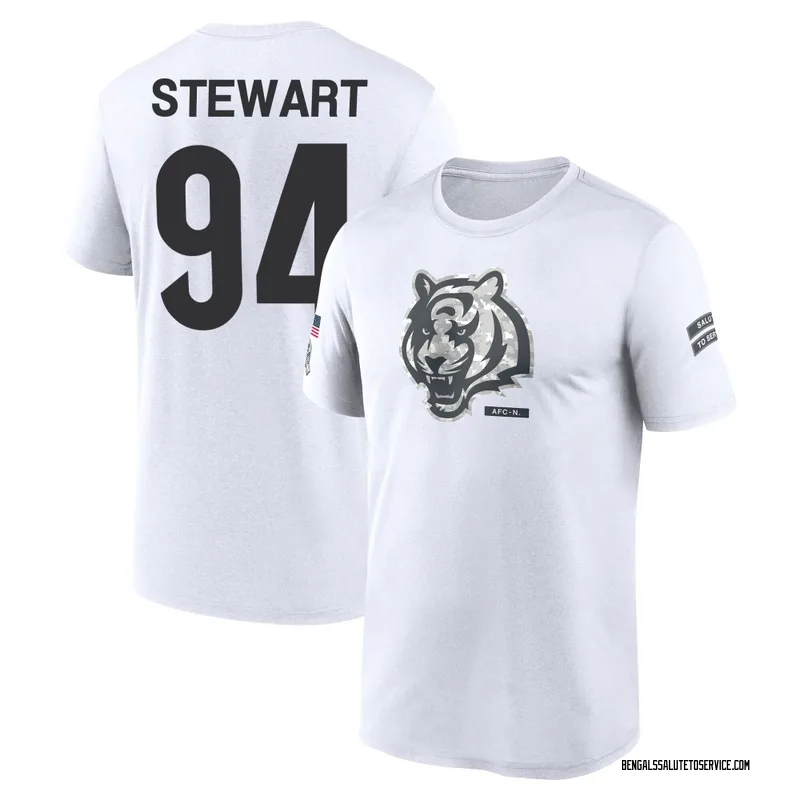 Youth Shemar Stewart Cincinnati Bengals Legend White 2024 Salute to Service Performance T-Shirt