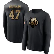 Youth Swayze Bozeman Cincinnati Bengals Black 2020 Salute To Service Sideline Performance Long Sleeve T-Shirt