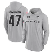 Youth Swayze Bozeman Cincinnati Bengals Gray 2024 Salute to Service Lightweight Performance Long Sleeve Hooded T-Shirt