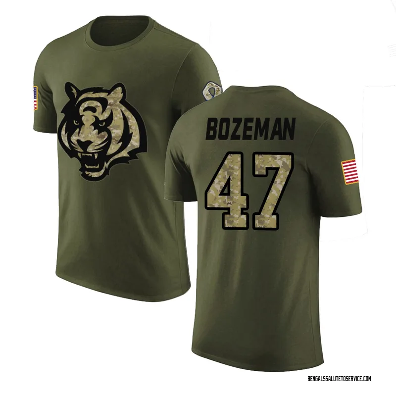 Youth Swayze Bozeman Cincinnati Bengals Legend Olive Salute to Service T-Shirt