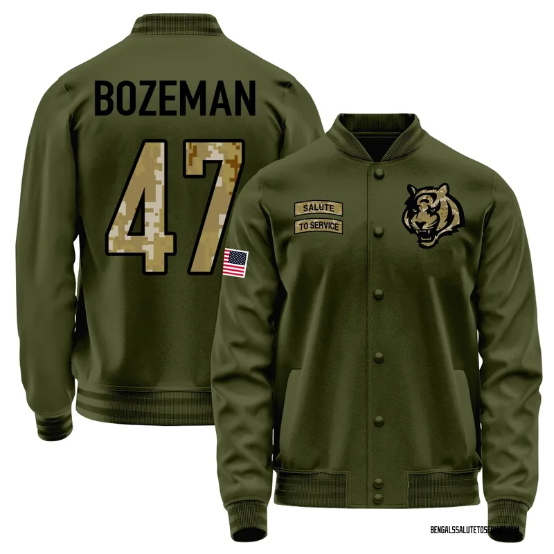 Youth Swayze Bozeman Cincinnati Bengals Olive Salute to Service Sideline Performance Jacket