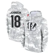 Youth Xavier Johnson Cincinnati Bengals Camo Arctic 2024 Salute to Service Club Fleece Pullover Hoodie