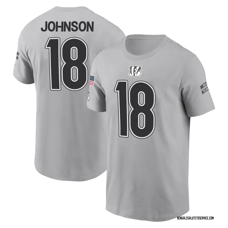 Youth Xavier Johnson Cincinnati Bengals Gray 2024 Salute to Service Name & Number T-Shirt
