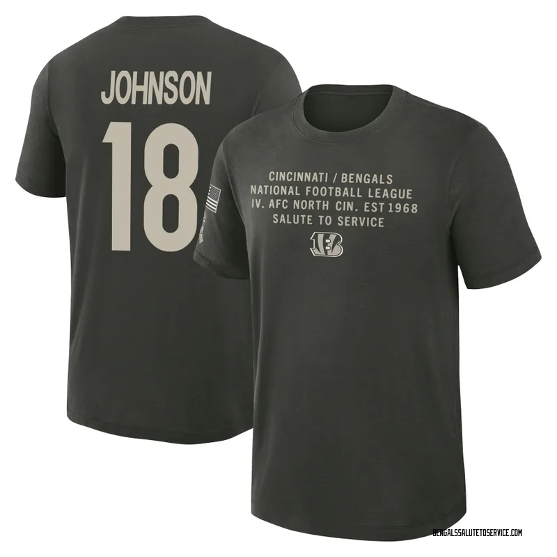 Youth Xavier Johnson Cincinnati Bengals Green Dark/ 2025 Salute to Service Sideline Slub T-Shirt