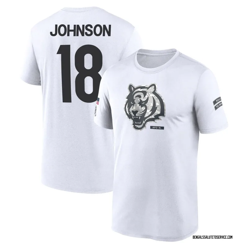 Youth Xavier Johnson Cincinnati Bengals Legend White 2024 Salute to Service Performance T-Shirt