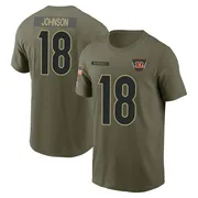 Youth Xavier Johnson Cincinnati Bengals Olive 2025 Salute to Service Name & Number T-Shirt