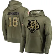 Youth Xavier Johnson Cincinnati Bengals Olive Salute to Service Pullover Hoodie